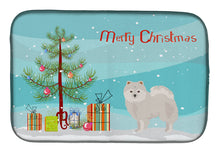 Load image into Gallery viewer, Japanese Spitz Christmas Tree Dish Drying Mat – Absorbent, Artistic Kitchen Essentials CK3463DDM
