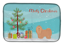 Load image into Gallery viewer, Tan Lhasa Apso Christmas Tree Dish Drying Mat – Absorbent, Artistic Kitchen Essentials CK3468DDM