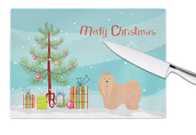 Load image into Gallery viewer, Tan Lhasa Apso Christmas Tree Glass Cutting Boards – Durable, Decorative Kitchen Art Large CK3468LCB