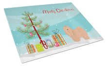 Load image into Gallery viewer, Tan Lhasa Apso Christmas Tree Glass Cutting Boards – Durable, Decorative Kitchen Art Large CK3468LCB