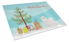 Load image into Gallery viewer, White Lhasa Apso Christmas Tree Glass Cutting Boards – Durable, Decorative Kitchen Art Large CK3469LCB