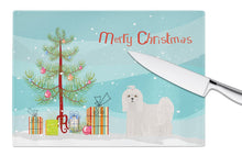 Load image into Gallery viewer, Maltese Christmas Tree Glass Cutting Boards – Durable, Decorative Kitchen Art Large CK3471LCB