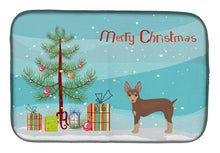 Load image into Gallery viewer, Miniature Fox Terrier Christmas Tree Dish Drying Mat – Absorbent, Artistic Kitchen Essentials CK3474DDM