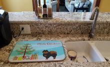 Load image into Gallery viewer, Pomeranian Christmas Tree Dish Drying Mat – Absorbent, Artistic Kitchen Essentials CK3477DDM