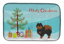 Load image into Gallery viewer, Pomeranian Christmas Tree Dish Drying Mat – Absorbent, Artistic Kitchen Essentials CK3477DDM