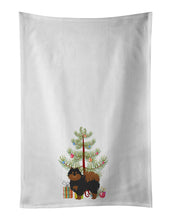 Load image into Gallery viewer, Pomeranian Christmas Tree White Kitchen Towel Set of 2