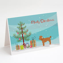 Load image into Gallery viewer, Toy Poodle Christmas Tree Greeting Cards -  Blank Note Cards – 8-Pack of Artist-Designed Cards with Envelopes
