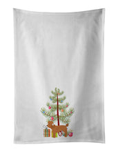 Load image into Gallery viewer, Toy Poodle Christmas Tree White Kitchen Towel Set of 2