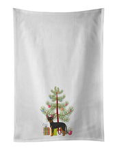 Load image into Gallery viewer, Prague Ratter Christmas Tree White Kitchen Towel Set of 2