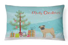Load image into Gallery viewer, Pug Christmas Tree Canvas Fabric Decorative Pillow CK3481PW1216