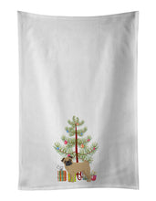 Load image into Gallery viewer, Pug Christmas Tree White Kitchen Towel Set of 2