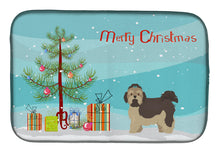 Load image into Gallery viewer, Russian Tsvetnaya Bolonka Lap Dog  Christmas Tree Dish Drying Mat – Absorbent, Artistic Kitchen Essentials CK3483DDM