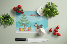 Load image into Gallery viewer, Russian Tsvetnaya Bolonka Lap Dog  Christmas Tree Glass Cutting Boards – Durable, Decorative Kitchen Art Large CK3483LCB