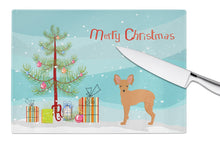 Load image into Gallery viewer, Russkiy Toy or Russian Toy Terrier Christmas Tree Glass Cutting Boards – Durable, Decorative Kitchen Art Large CK3484LCB