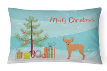 Load image into Gallery viewer, Russkiy Toy or Russian Toy Terrier Christmas Tree Canvas Fabric Decorative Pillow CK3484PW1216