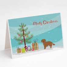 Load image into Gallery viewer, Small Greek Domestic Dog Kokoni Christmas Tree Greeting Cards -  Blank Note Cards – 8-Pack of Artist-Designed Cards with Envelopes