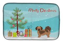 Load image into Gallery viewer, Tibetan Spaniel Christmas Tree Dish Drying Mat – Absorbent, Artistic Kitchen Essentials CK3488DDM