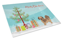 Load image into Gallery viewer, Tibetan Spaniel Christmas Tree Glass Cutting Boards – Durable, Decorative Kitchen Art Large CK3488LCB