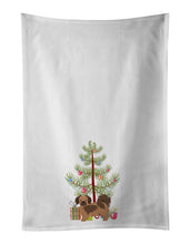 Load image into Gallery viewer, Tibetan Spaniel Christmas Tree White Kitchen Towel Set of 2