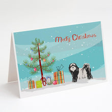 Load image into Gallery viewer, Tibetan Terrier Christmas Tree Greeting Cards -  Blank Note Cards – 8-Pack of Artist-Designed Cards with Envelopes