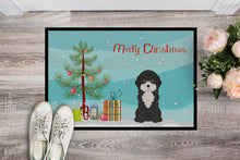 Load image into Gallery viewer, Black and White Cyprus Poodle Christmas Tree Doormat - 24x36 Decorative Floor Mat – Indoor/Outdoor Rug with Artistic Flair CK3497JMAT