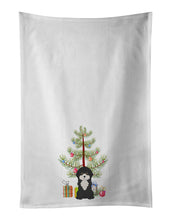Load image into Gallery viewer, Black and White Cyprus Poodle Christmas Tree White Kitchen Towel Set of 2