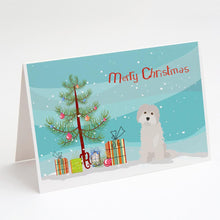 Load image into Gallery viewer, Maltese #2 Christmas Tree Greeting Cards -  Blank Note Cards – 8-Pack of Artist-Designed Cards with Envelopes
