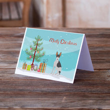 Load image into Gallery viewer, Miniature Fox Terrier #2 Christmas Tree Greeting Cards -  Blank Note Cards – 8-Pack of Artist-Designed Cards with Envelopes