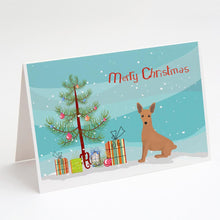 Load image into Gallery viewer, Miniature Pinscher Christmas Tree Greeting Cards -  Blank Note Cards – 8-Pack of Artist-Designed Cards with Envelopes