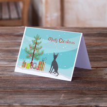 Load image into Gallery viewer, Peruvian Hairless Dog Christmas Tree Greeting Cards -  Blank Note Cards – 8-Pack of Artist-Designed Cards with Envelopes