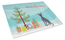 Load image into Gallery viewer, Peruvian Hairless Dog Christmas Tree Glass Cutting Boards – Durable, Decorative Kitchen Art Large CK3507LCB