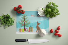 Load image into Gallery viewer, Brown Prague Ratter Christmas Tree Glass Cutting Boards – Durable, Decorative Kitchen Art Large CK3508LCB
