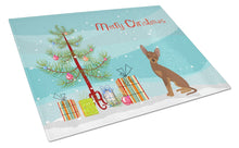 Load image into Gallery viewer, Brown Prague Ratter Christmas Tree Glass Cutting Boards – Durable, Decorative Kitchen Art Large CK3508LCB