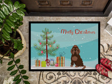 Load image into Gallery viewer, Brown Russian Tsvetnaya Bolonka Lap Dog  Christmas Tree Doormat - 24x36 Decorative Floor Mat – Indoor/Outdoor Rug with Artistic Flair CK3509JMAT