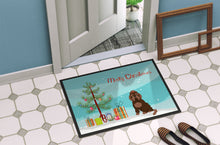 Load image into Gallery viewer, Brown Russian Tsvetnaya Bolonka Lap Dog  Christmas Tree Doormat - 24x36 Decorative Floor Mat – Indoor/Outdoor Rug with Artistic Flair CK3509JMAT