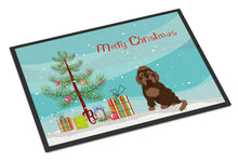 Load image into Gallery viewer, Brown Russian Tsvetnaya Bolonka Lap Dog  Christmas Tree Doormat - 24x36 Decorative Floor Mat – Indoor/Outdoor Rug with Artistic Flair CK3509JMAT