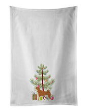 Load image into Gallery viewer, Akita Christmas Tree White Kitchen Towel Set of 2