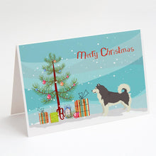 Load image into Gallery viewer, Alaskan Malamute Christmas Tree Greeting Cards -  Blank Note Cards – 8-Pack of Artist-Designed Cards with Envelopes