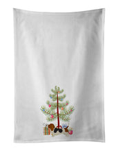 Load image into Gallery viewer, Basset Hound Christmas Tree White Kitchen Towel Set of 2
