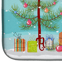 Load image into Gallery viewer, Border Terrier Christmas Tree Dish Drying Mat – Absorbent, Artistic Kitchen Essentials CK3523DDM