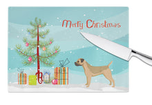 Load image into Gallery viewer, Border Terrier Christmas Tree Glass Cutting Boards – Durable, Decorative Kitchen Art Large CK3523LCB