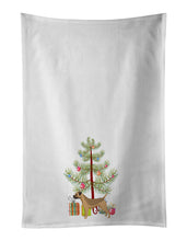 Load image into Gallery viewer, Border Terrier Christmas Tree White Kitchen Towel Set of 2