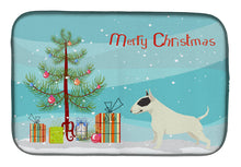 Load image into Gallery viewer, Black and White Bull Terrier Christmas Tree Dish Drying Mat – Absorbent, Artistic Kitchen Essentials CK3527DDM