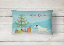 Load image into Gallery viewer, Black and White Bull Terrier Christmas Tree Canvas Fabric Decorative Pillow CK3527PW1216