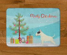 Load image into Gallery viewer, Black and White Bull Terrier Christmas Tree Machine Washable Memory Foam Mat CK3527RUG