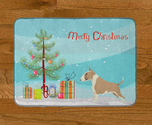 Load image into Gallery viewer, Fawn and White Bull Terrier Christmas Tree Machine Washable Memory Foam Mat CK3528RUG