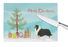 Load image into Gallery viewer, Collie Christmas Tree Glass Cutting Boards – Durable, Decorative Kitchen Art Large CK3532LCB