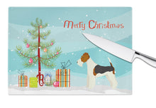Load image into Gallery viewer, Fox Terrier Christmas Tree Glass Cutting Boards – Durable, Decorative Kitchen Art Large CK3538LCB