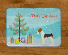 Load image into Gallery viewer, Fox Terrier Christmas Tree Machine Washable Memory Foam Mat CK3538RUG