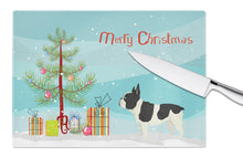 Load image into Gallery viewer, French Bulldog Christmas Tree Glass Cutting Boards – Durable, Decorative Kitchen Art Large CK3539LCB